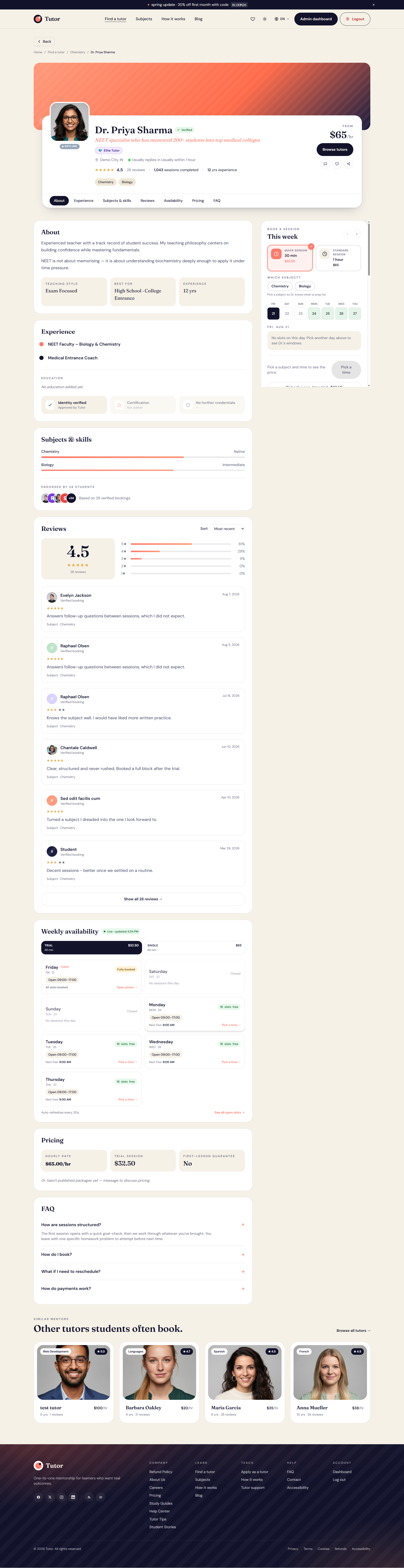 Tutor SaaS | Online Tutor Booking and Marketplace Platform screenshot 3 of 10