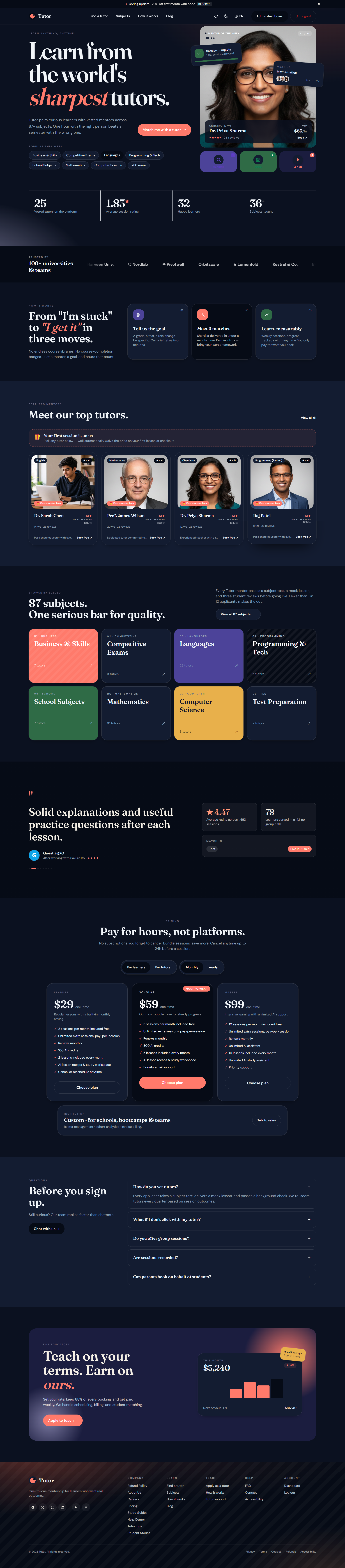 Tutor SaaS | Online Tutor Booking and Marketplace Platform screenshot 6 of 10