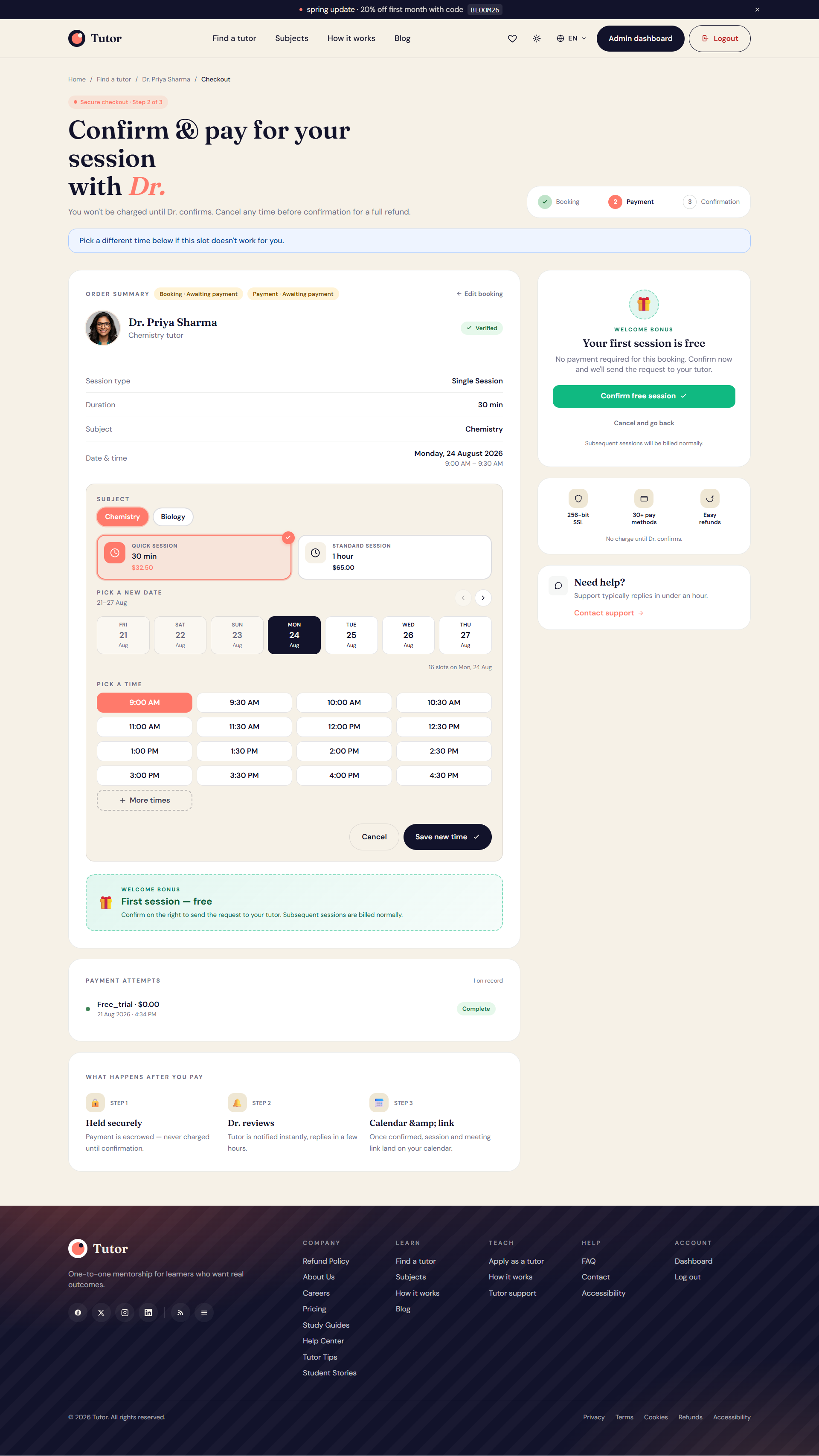 Tutor SaaS | Online Tutor Booking and Marketplace Platform screenshot 4 of 10